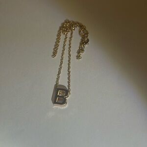 Gold link chain with gold letter B
